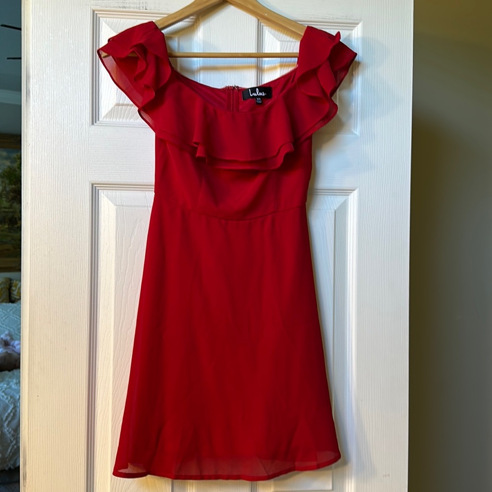 Lulus XS red off the shoulder dress